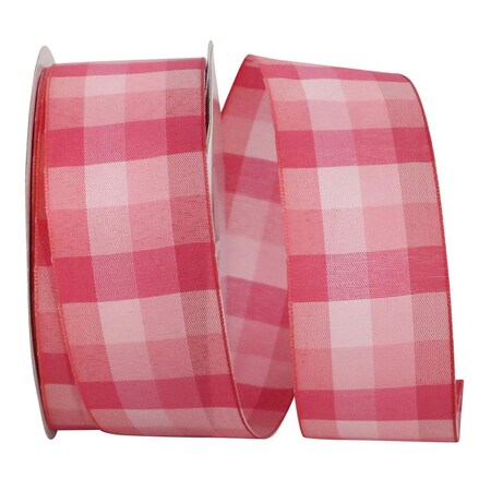 Reliant Ribbon 1.5 in. 25 Yards Season Plaid Wired Edge Ribbon, Fuchsia 25108W-222-09J
